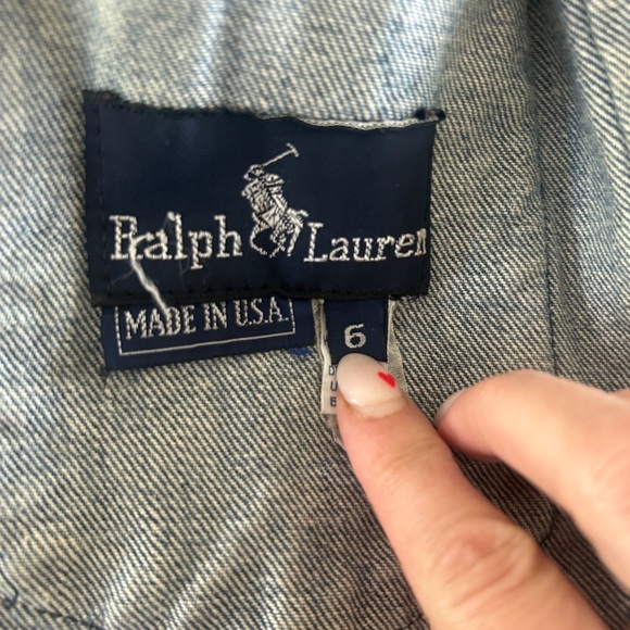 Vintage Polo Western Ralph Lauren Denim Jacket Corduroy Collar USA - Picture 10 of 12